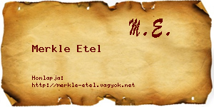 Merkle Etel névjegykártya